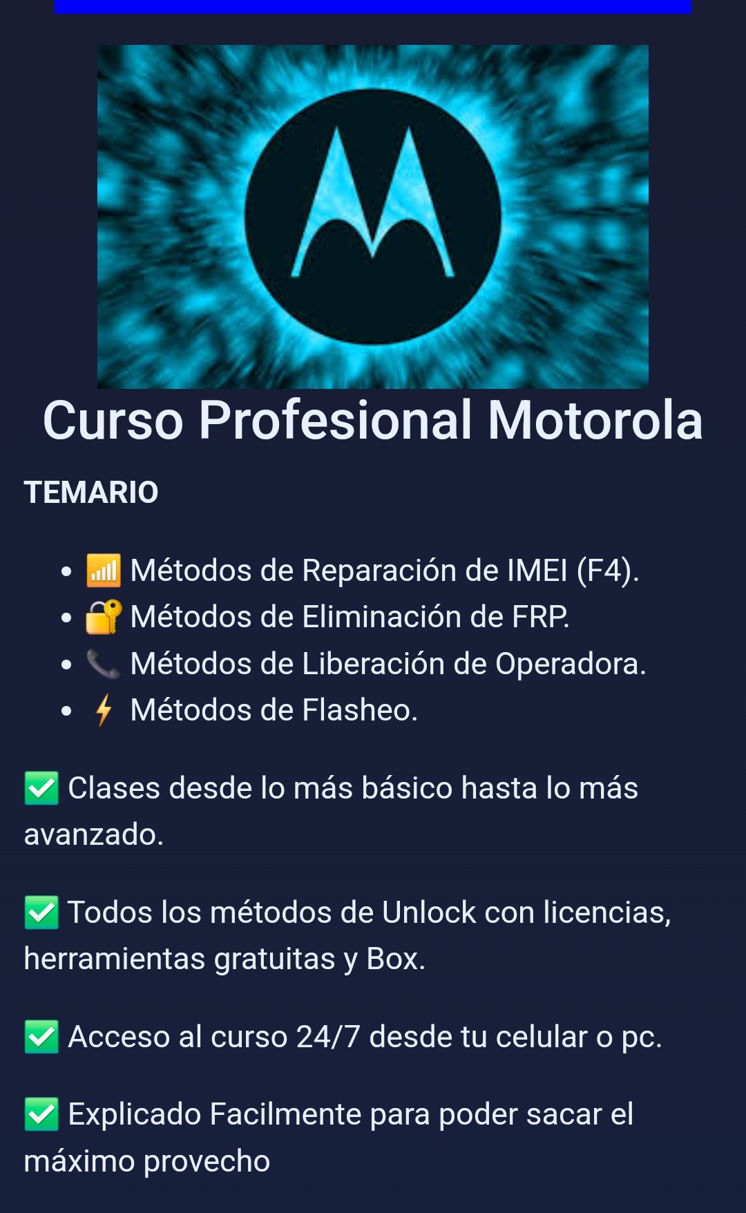 Curso Unlock Moto