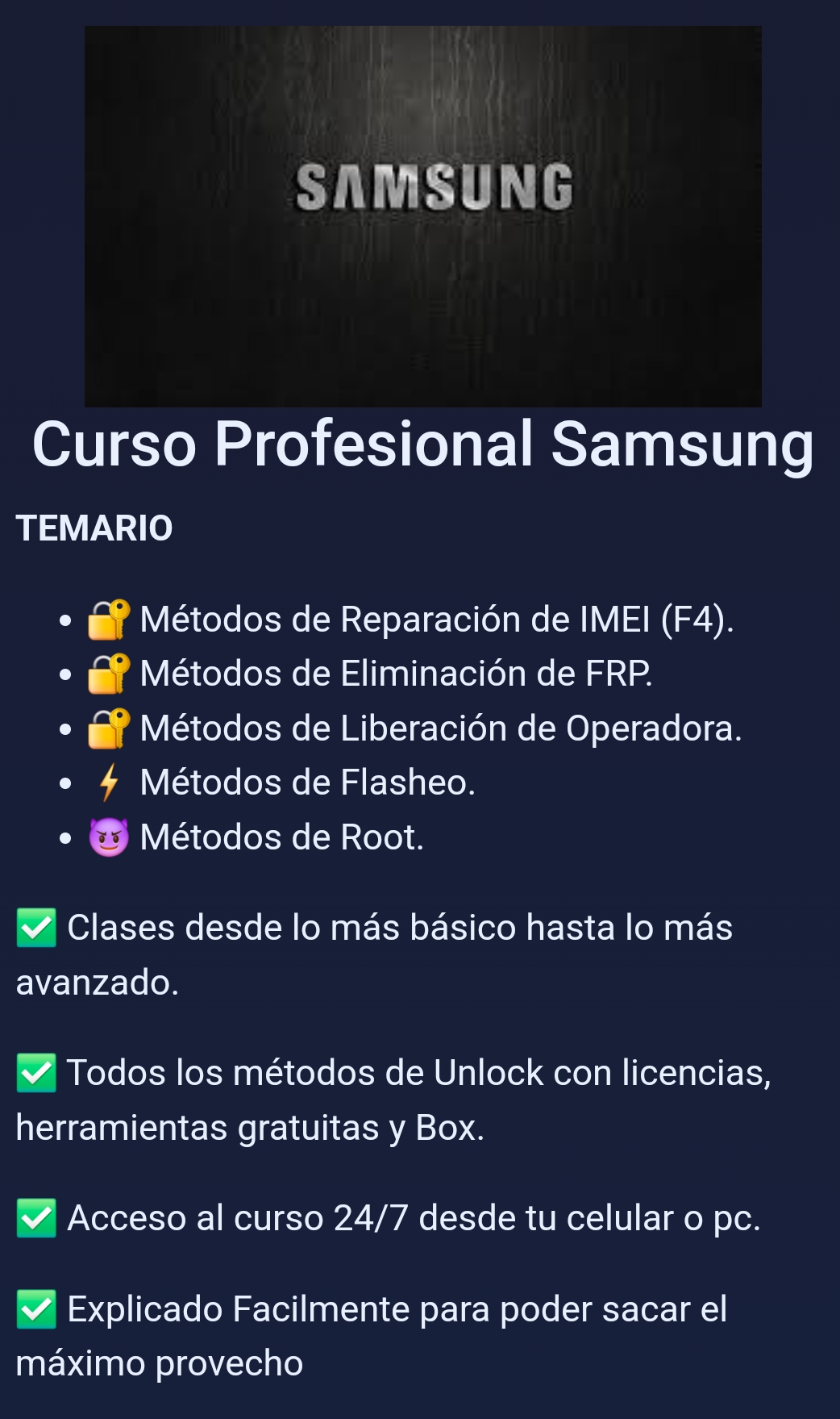 Curso Unlock Samsung