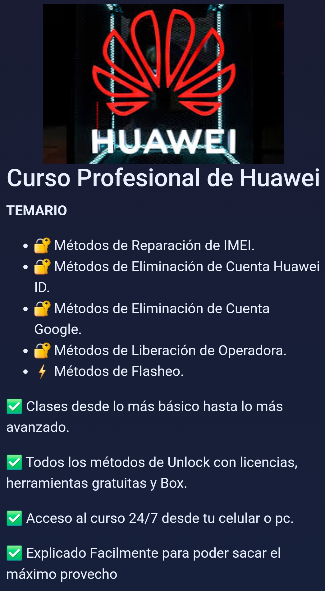 Curso Unlock Huawei