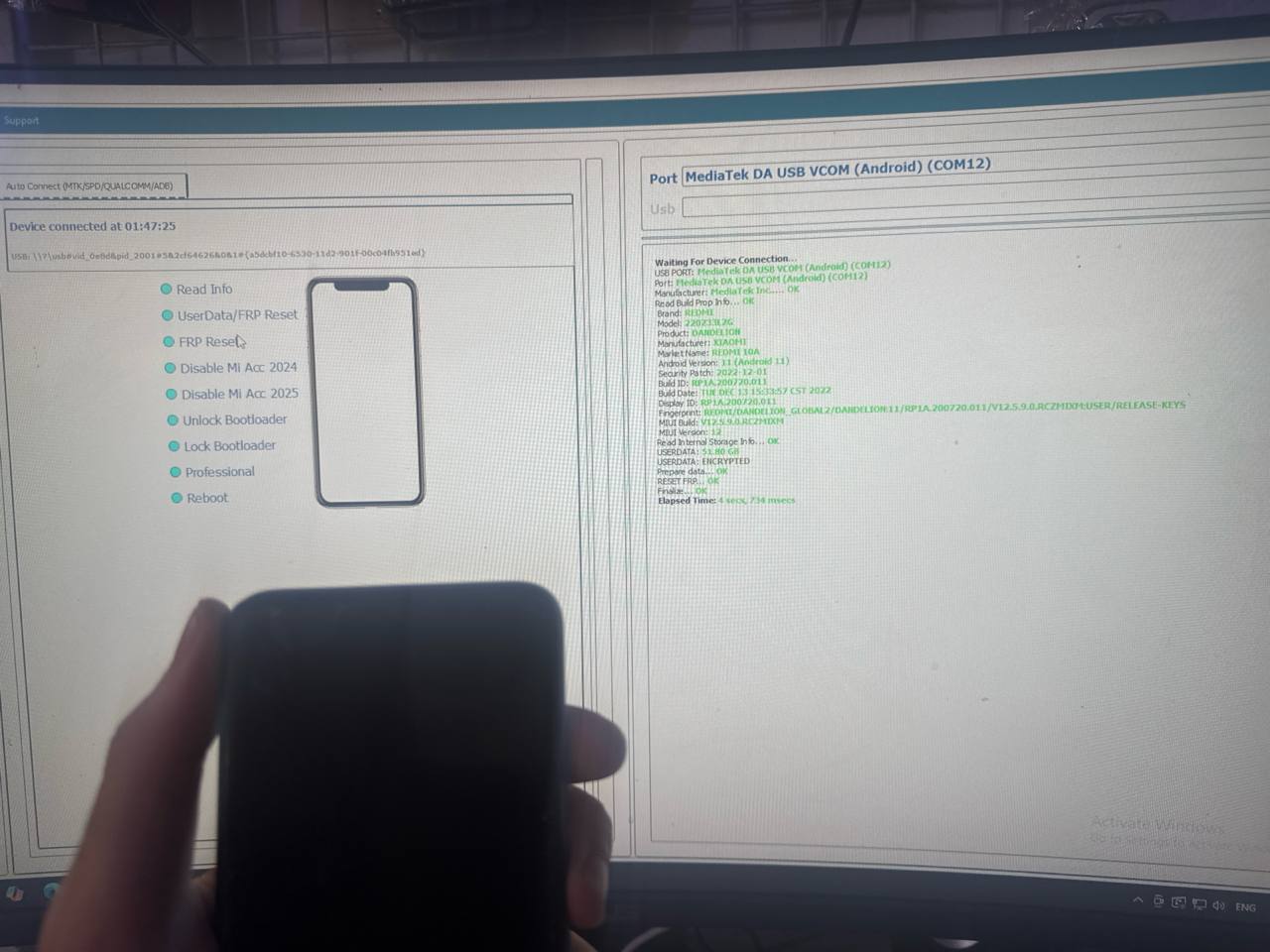 Redmi 10A Frp