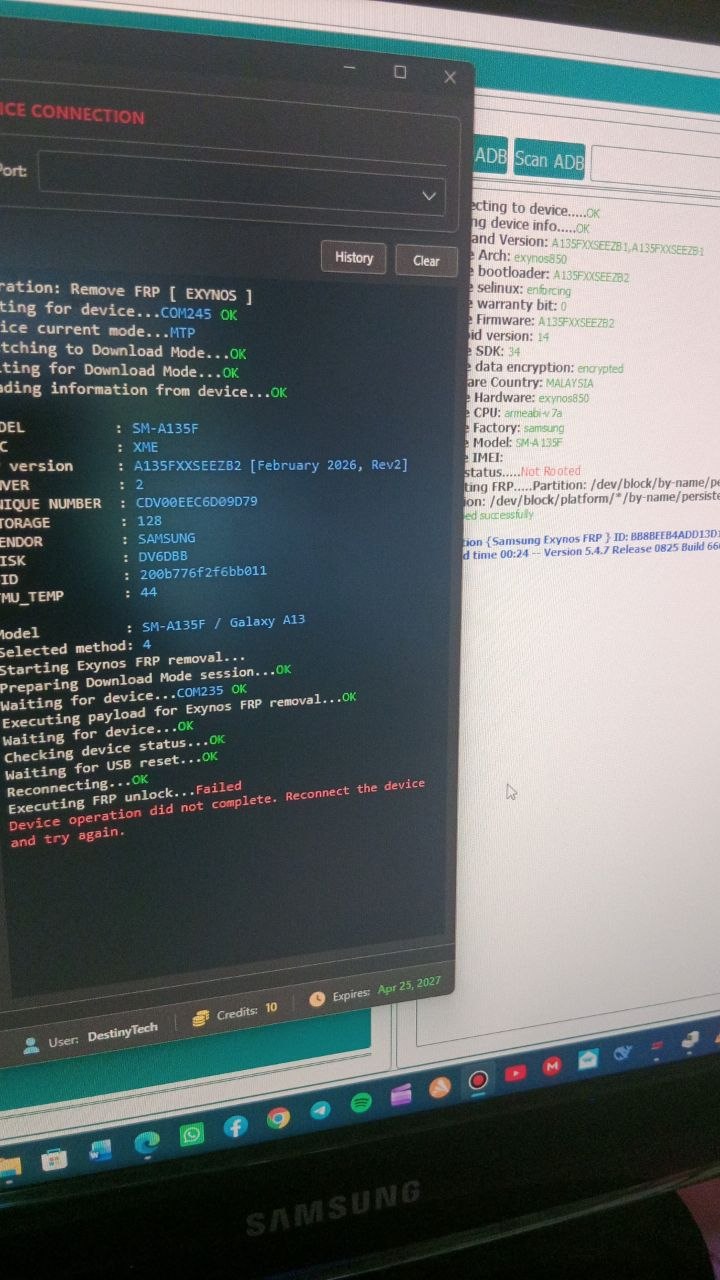 FRP Exynous Done on Samsung A135F U14 (BIT-E)