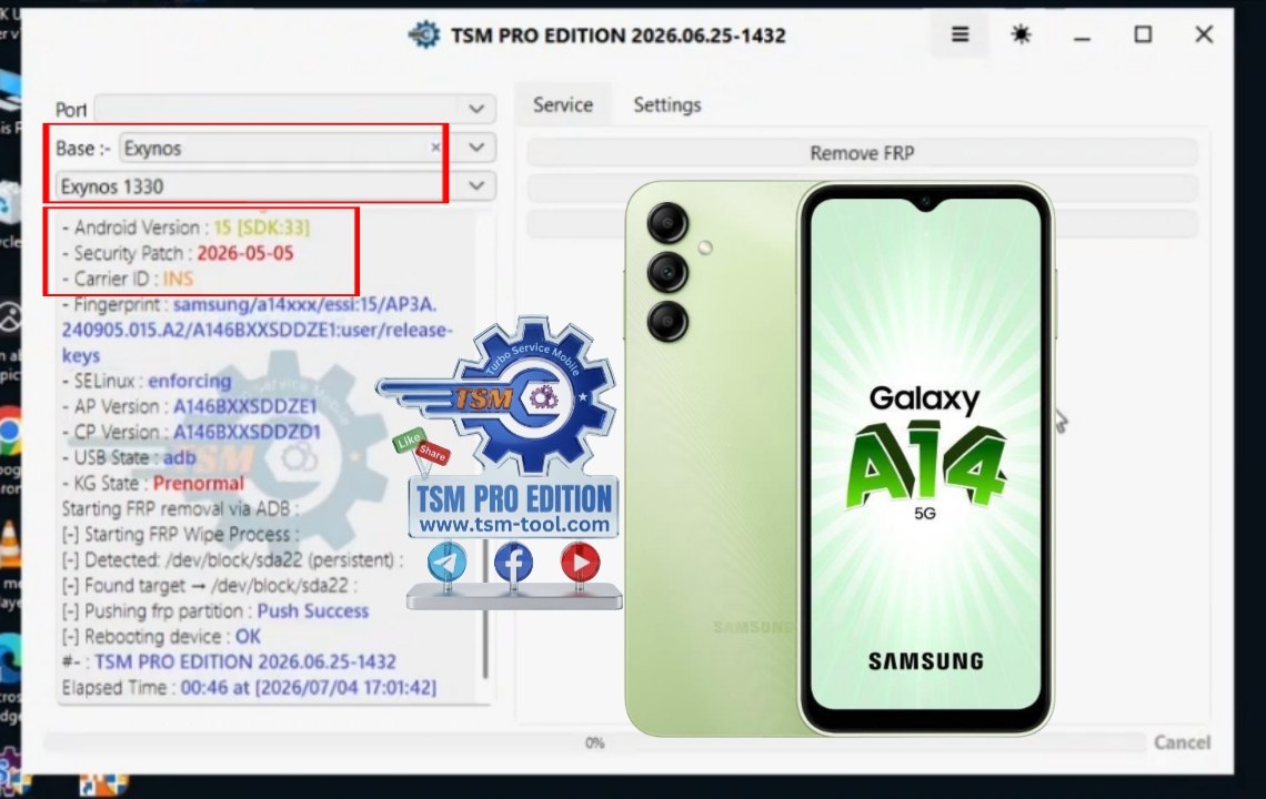 Remove FRP Galaxy A14 5G