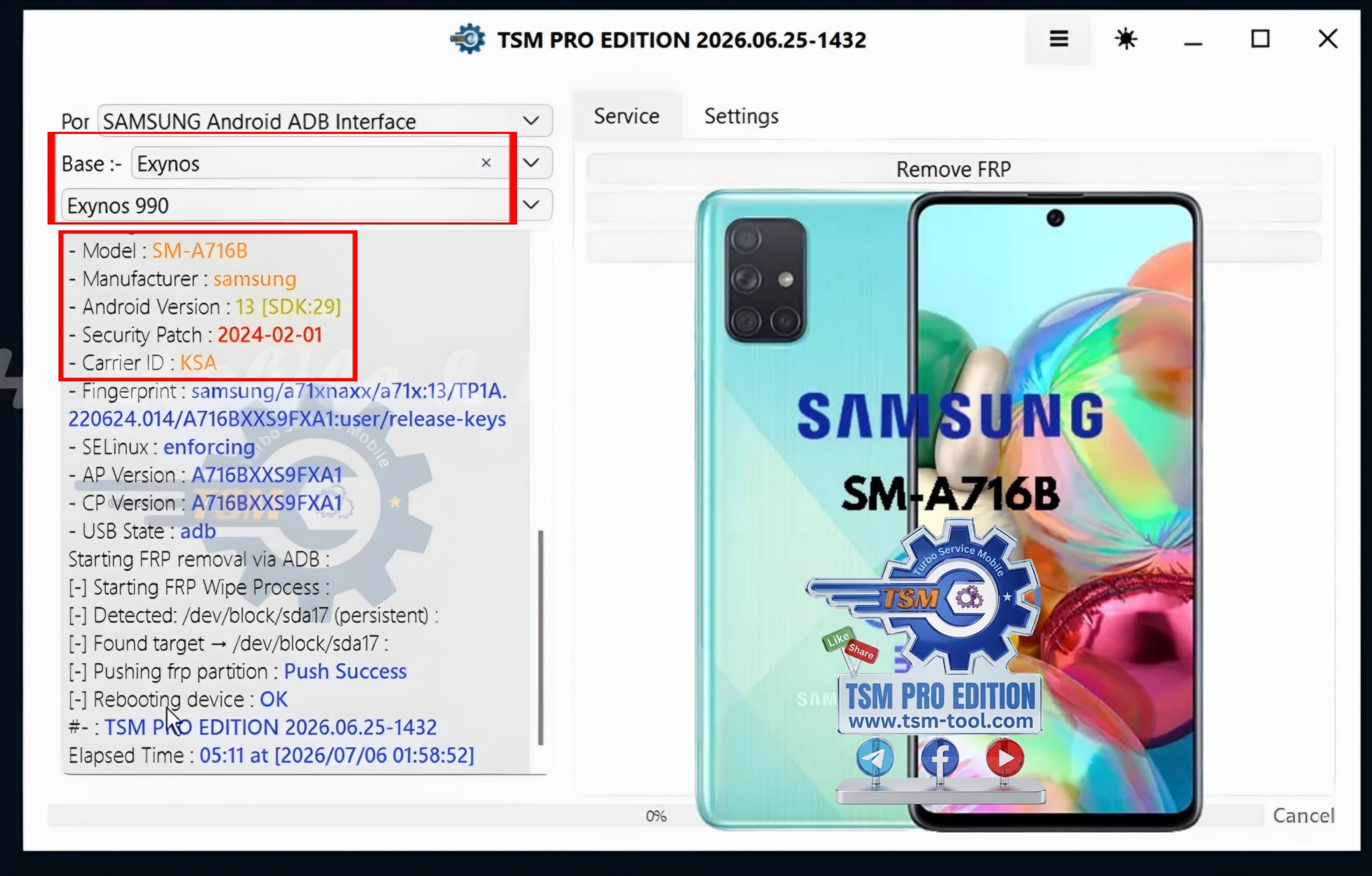 Remove FRP Galaxy A71 5G