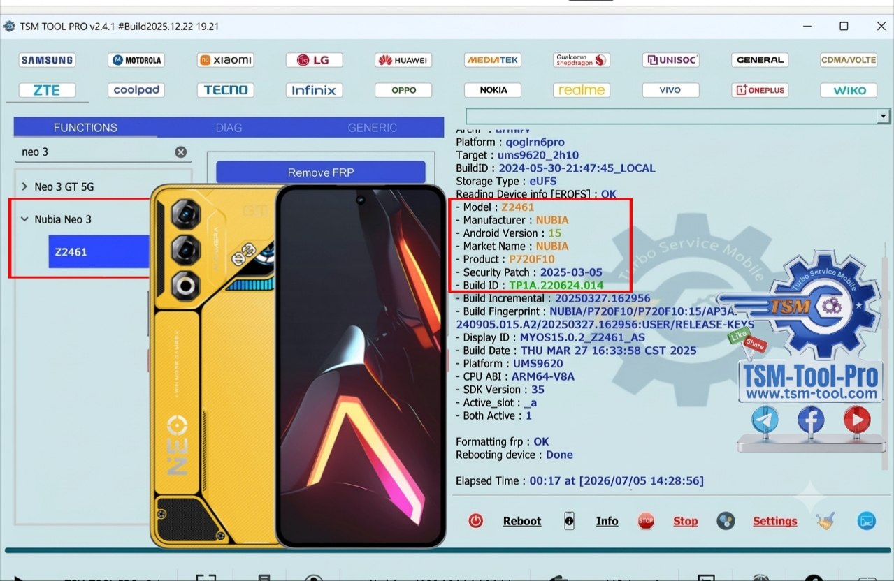 Remove FRP ZTE NUBIA NEO 3