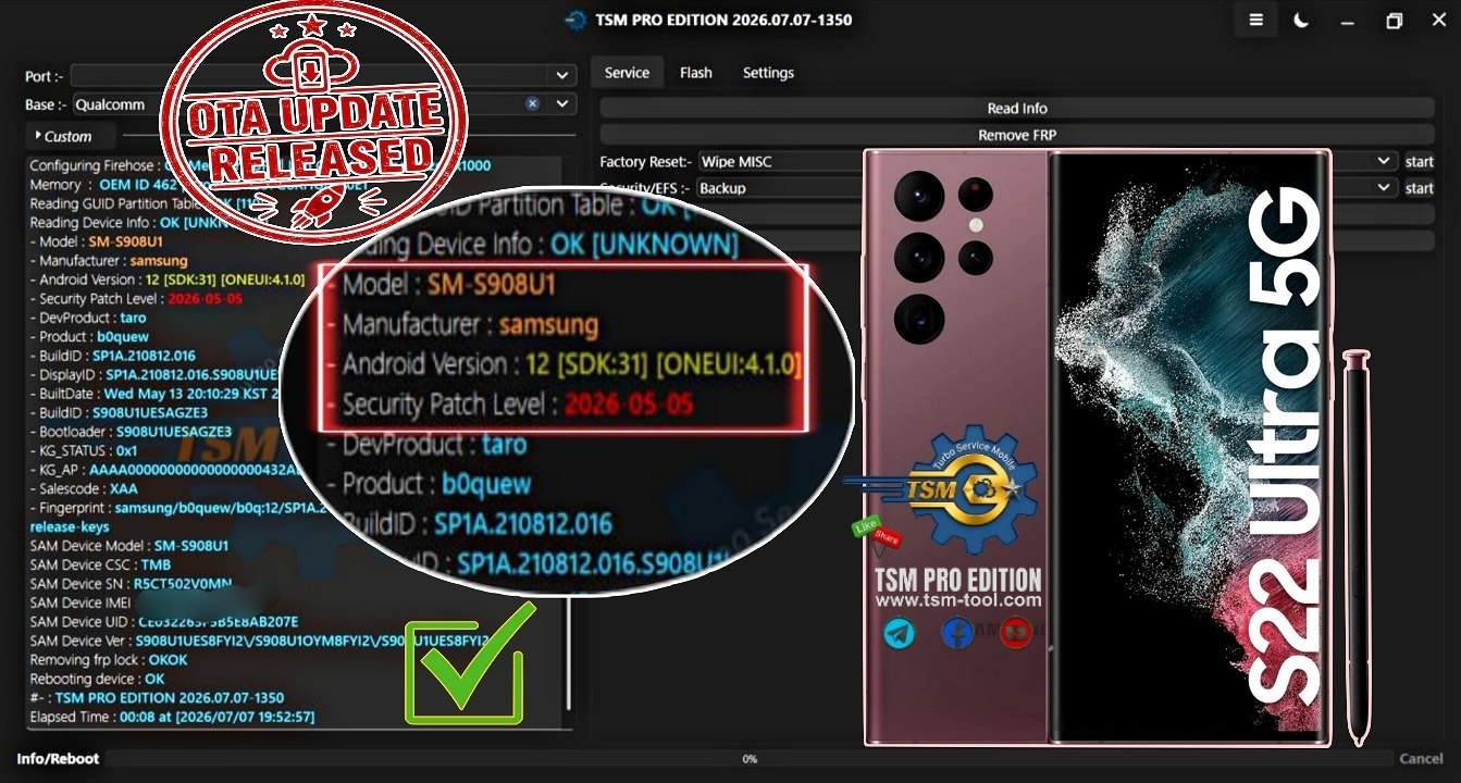 Remove FRP Galaxy S22 Ultra OTA UPDATE