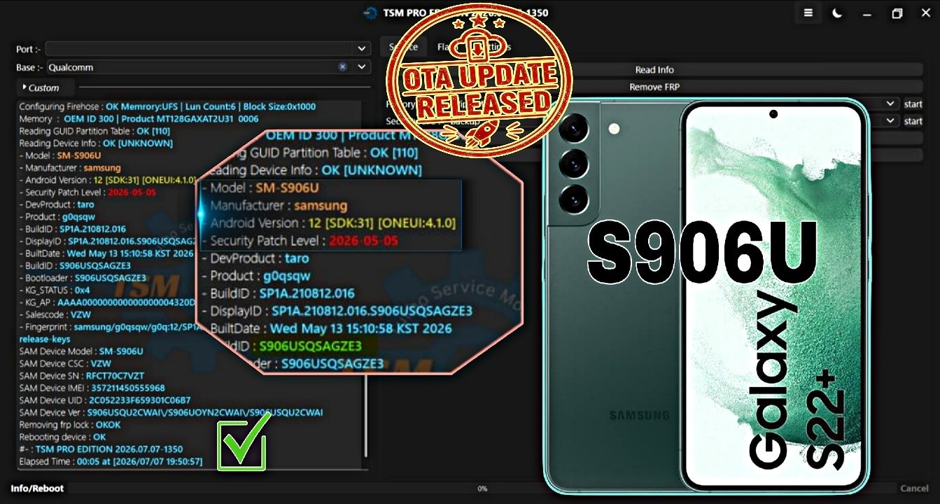 Remove FRP Galaxy S22+ OTA UPDATE