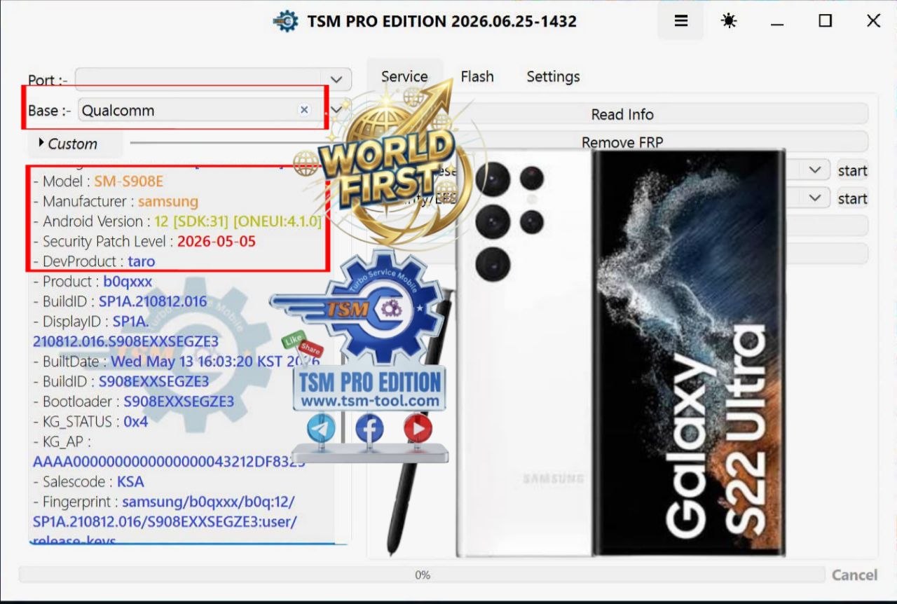 World First Remove FRP GALAXY S22 ULTRA