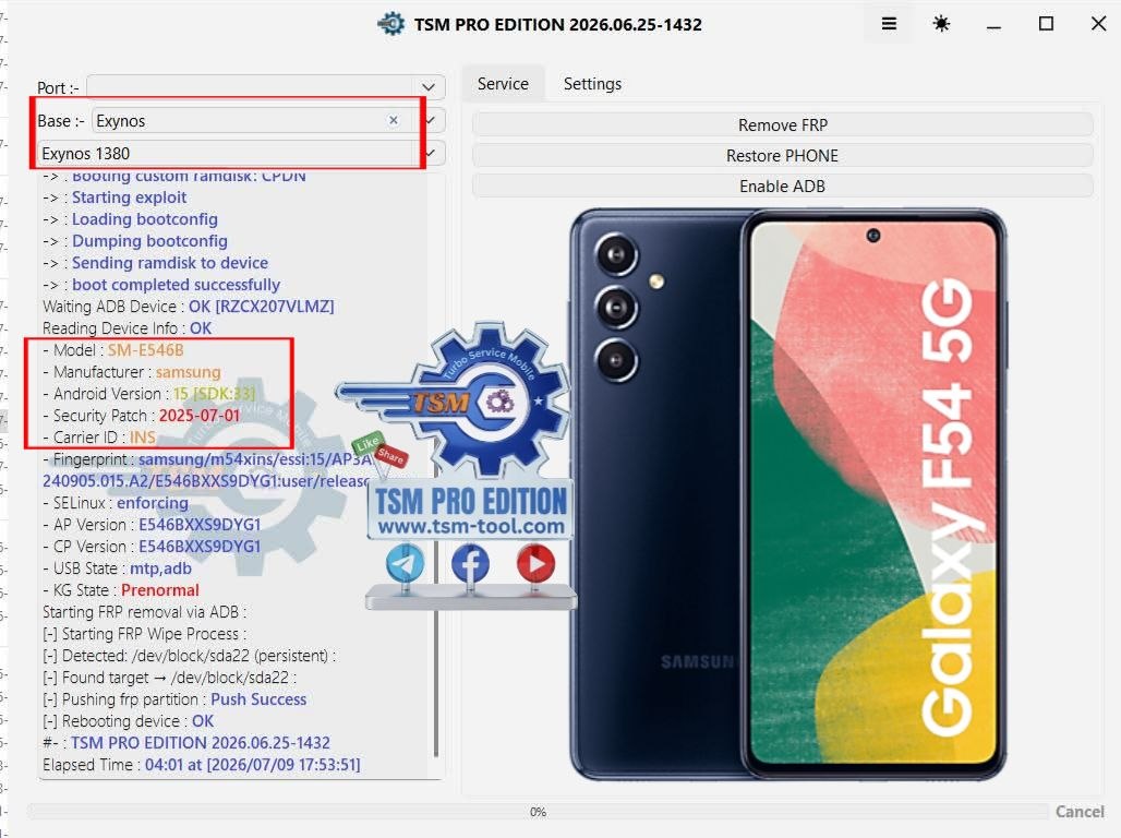 ENABLE ADB + Remove FRP Galaxy F54