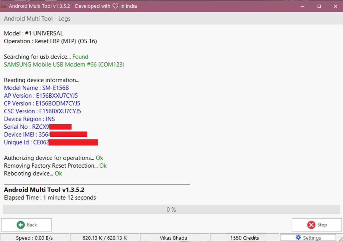 Samsung E156B Android 16
