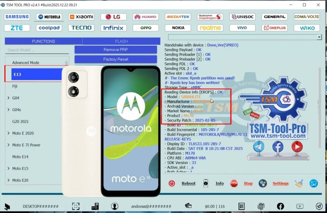 Remove FRP MOTOROLA E13