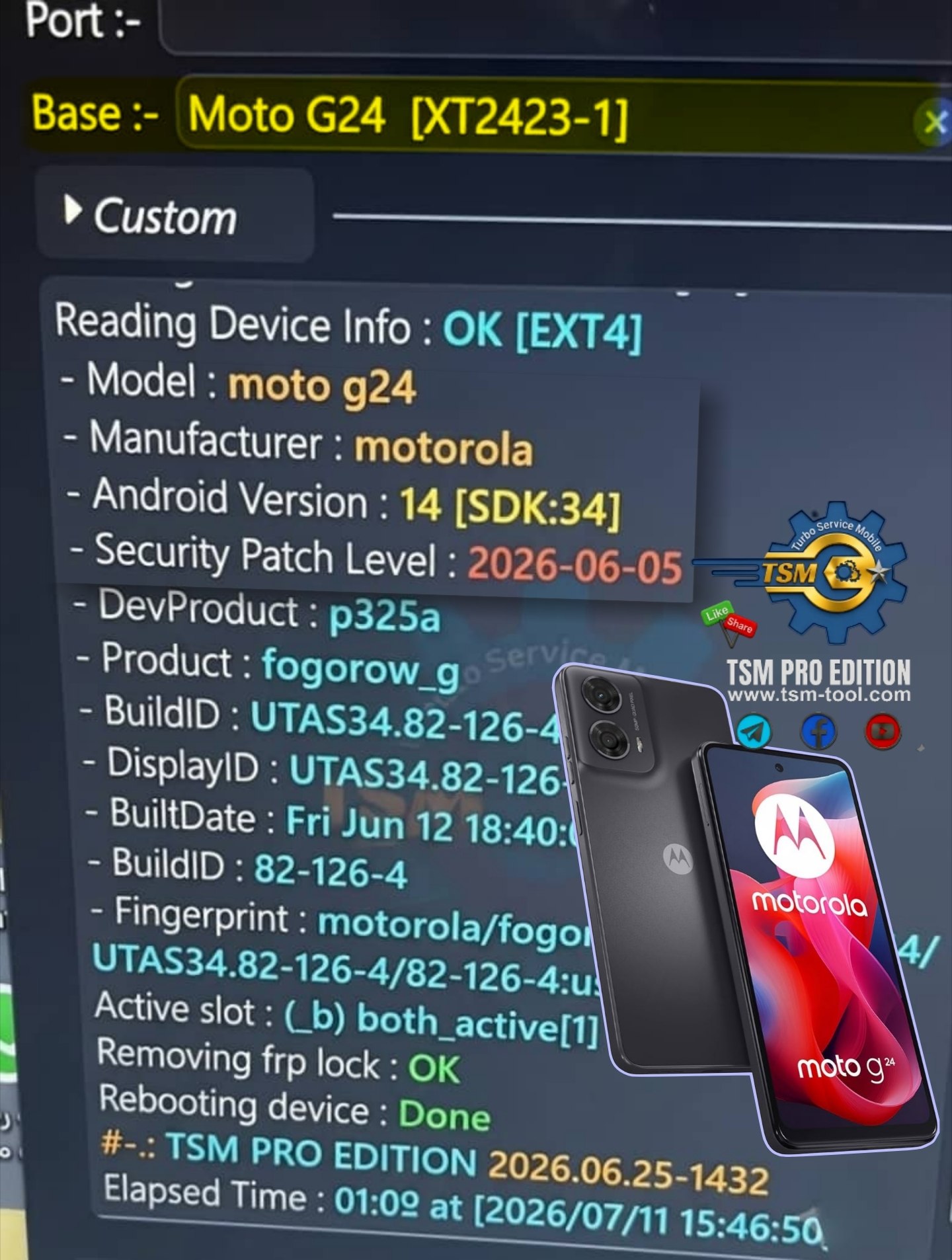 Remove FRP Moto G24
