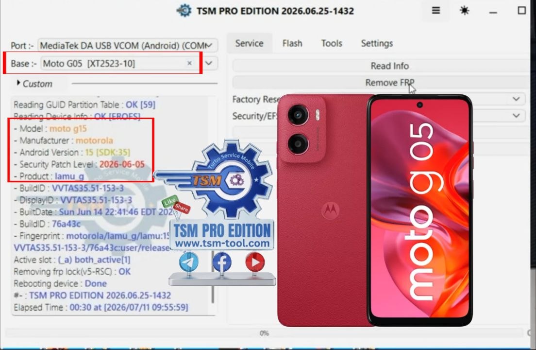 Remove FRP MOTO G05