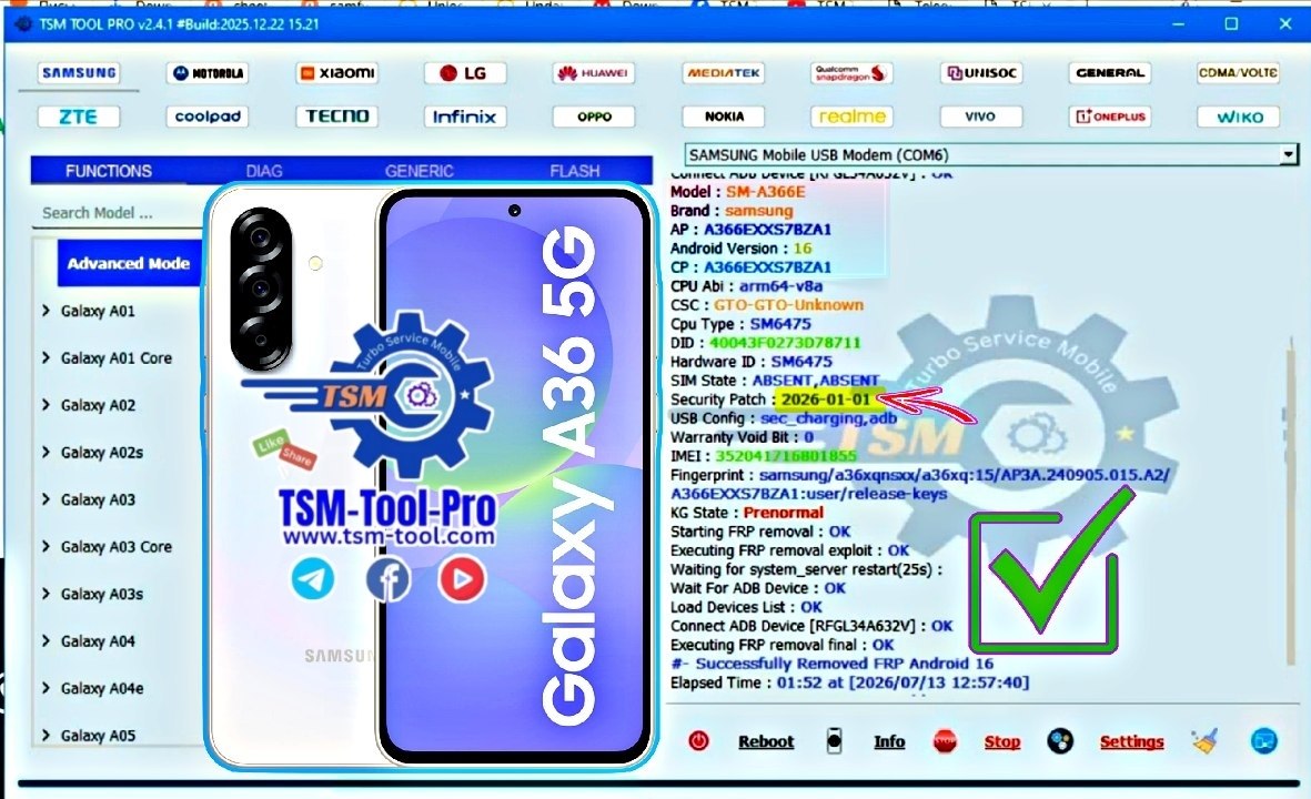Remove FRP GALAXY A36 5G