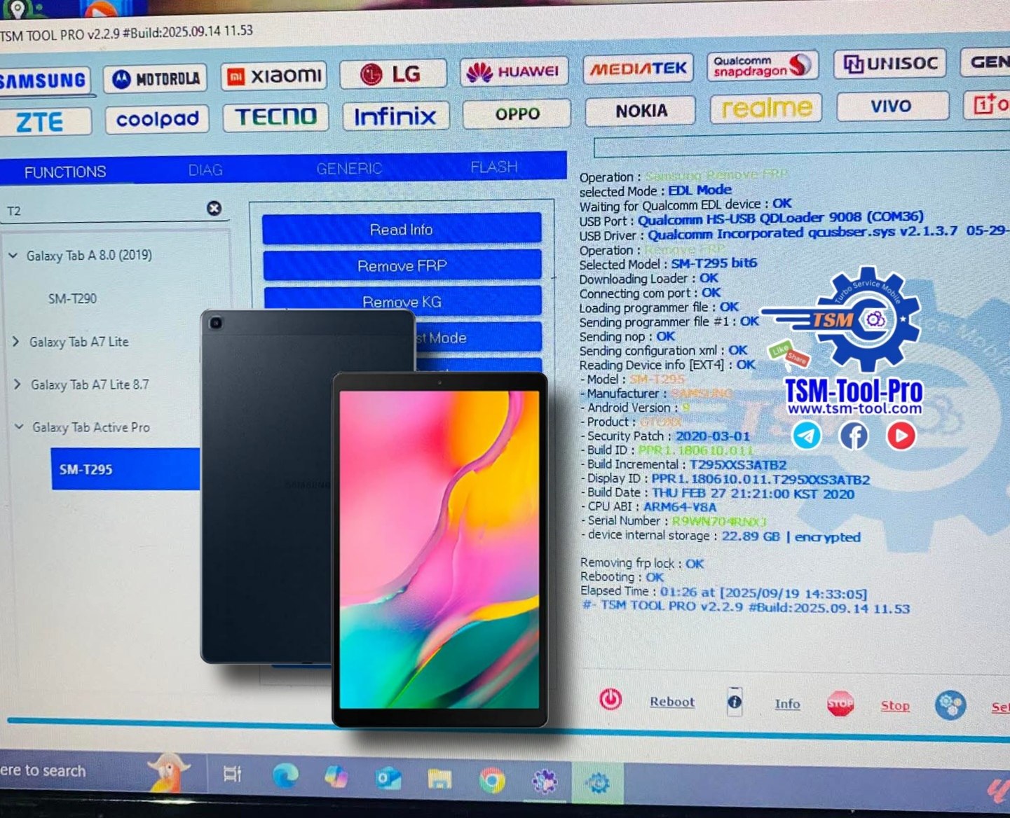 SAMSUNG TAB ACTIVE PRO Frp