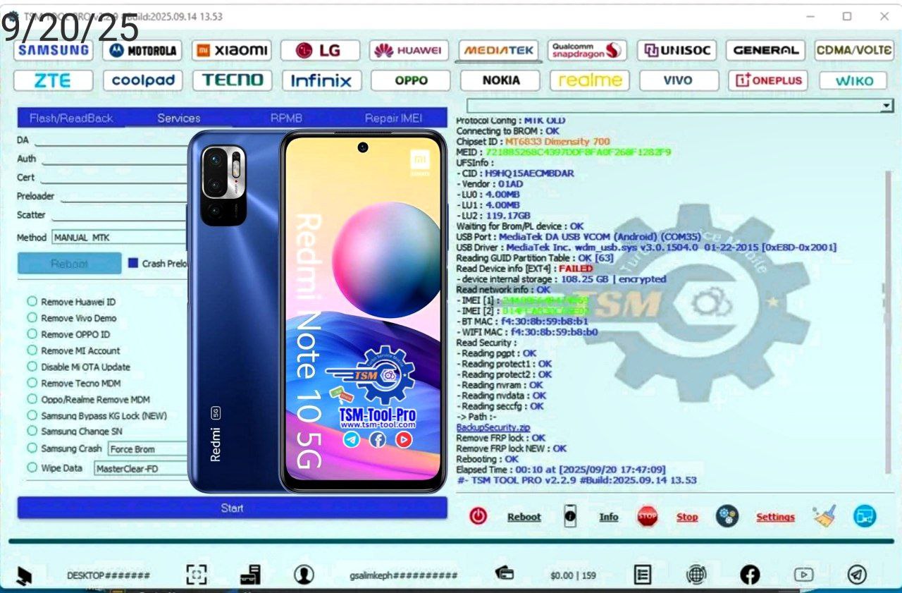 REDMI NOTE 10 5G Frp