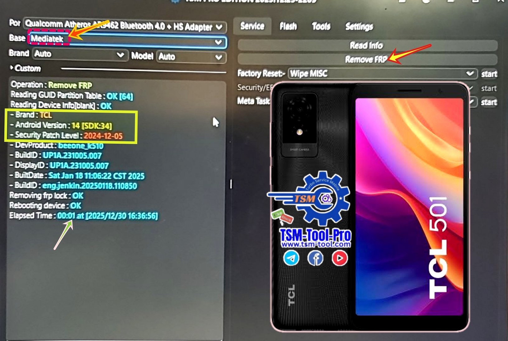 Remove FRP TCL 501