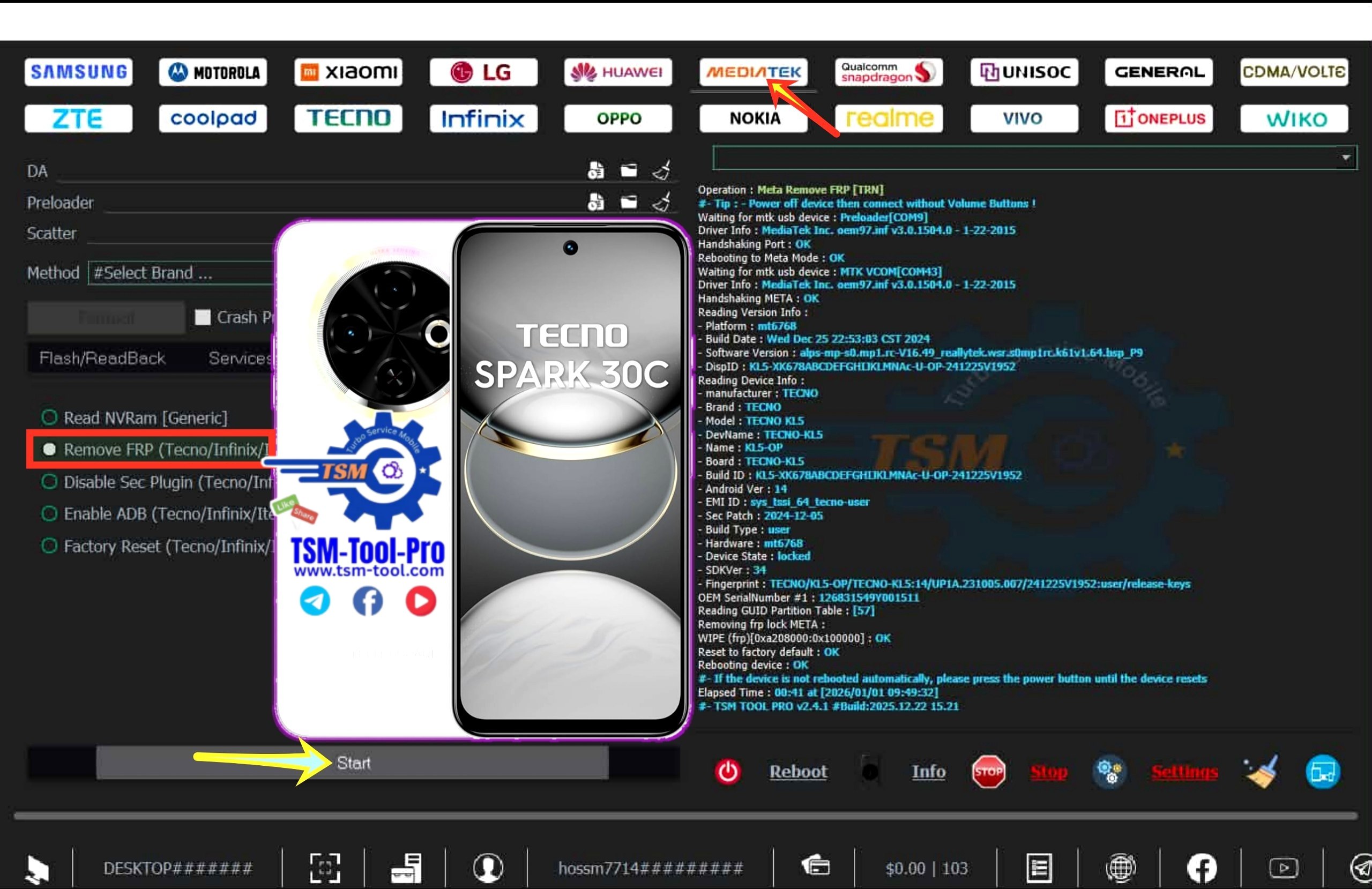 Remove FRP Tecno SPARK 30C