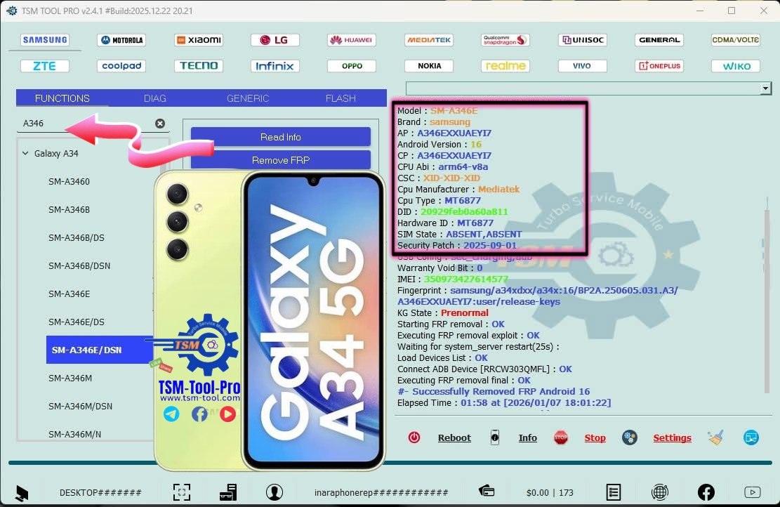 Remove FRP GALAXY A34