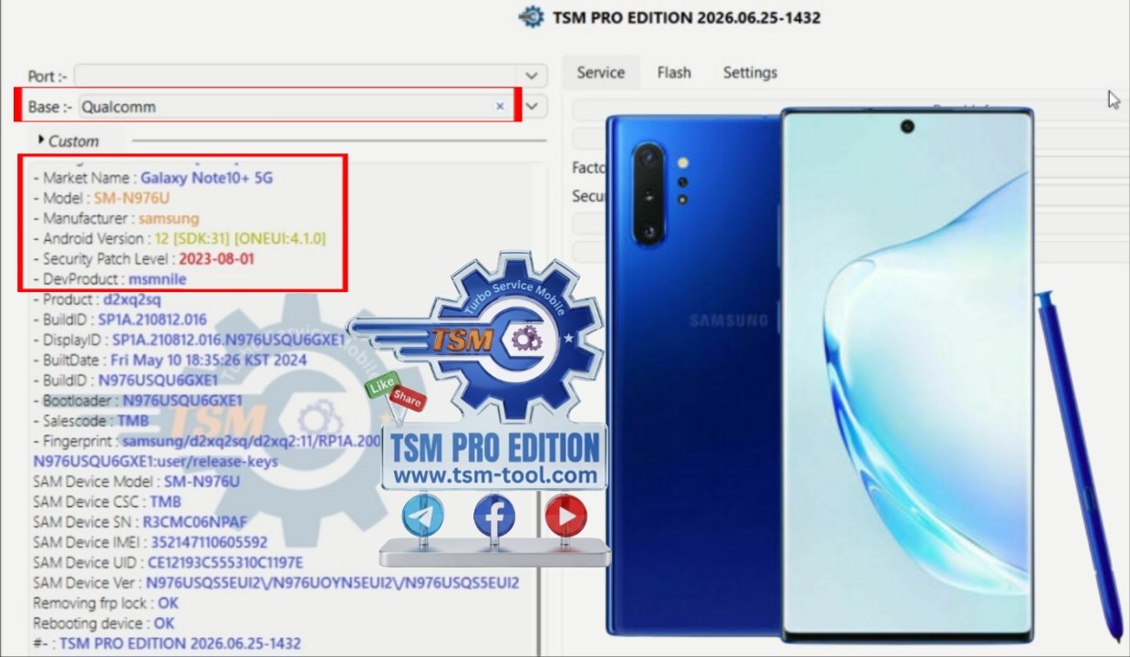 Remove FRP Galaxy NOTE 10 PLUS 5G