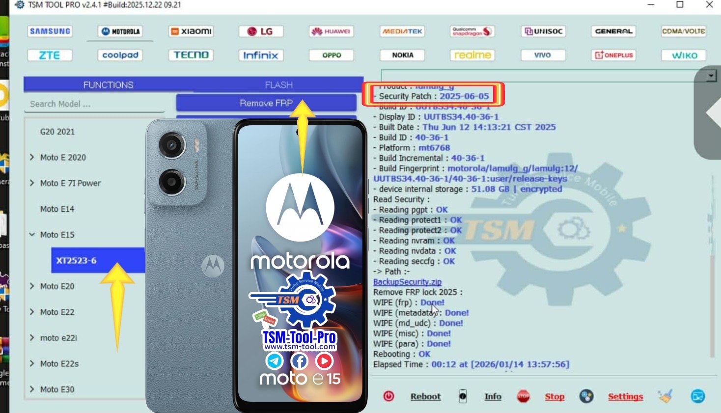 Remove FRP MOTO E15
