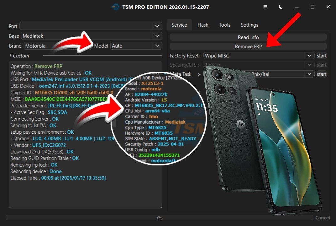 Remove FRP MOTO G 2025