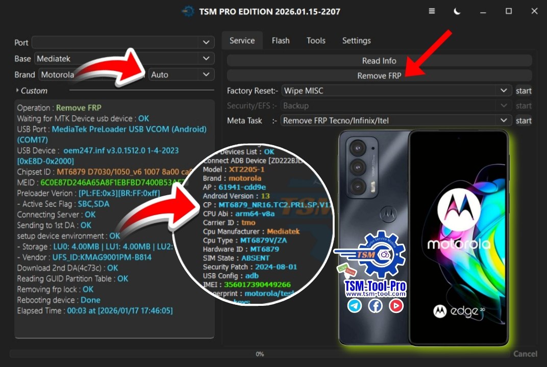 Remove FRP MOTO EDGE 2022