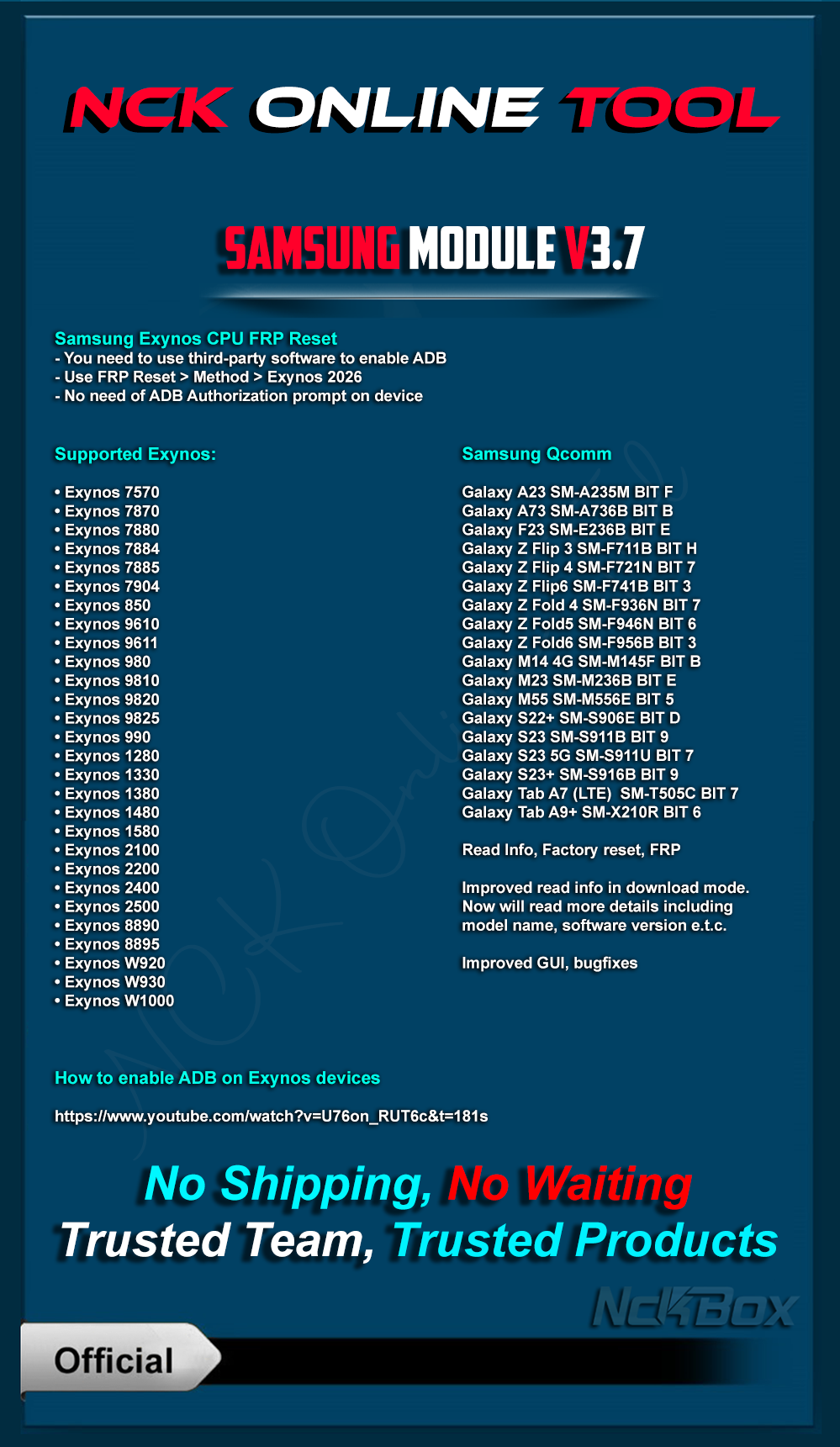 Samsung Exynos CPU FRP Reset