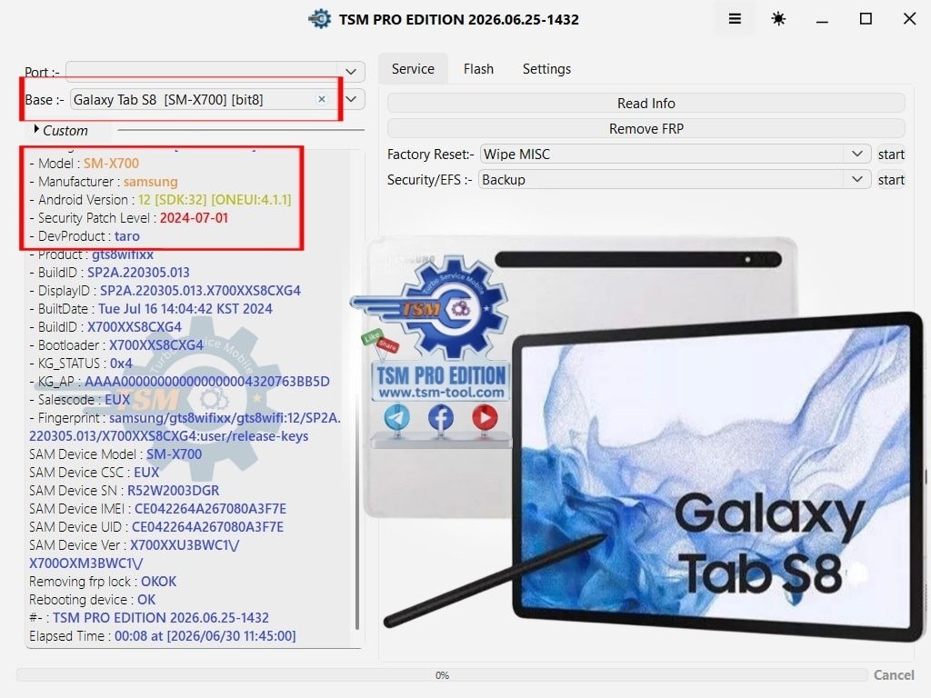 Remove FRP Galaxy TAB S8 🔥